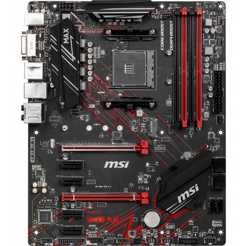 Материнская плата MSI B450 GAMING PLUS MAX (sAM4, AMD B450) (Состояние нового, 886421) купить в Украине: Киев, Днепр, Харьков, Одесса  | Проверка совместимости, низкая цена, отзывы, характеристики от TELEMART фото