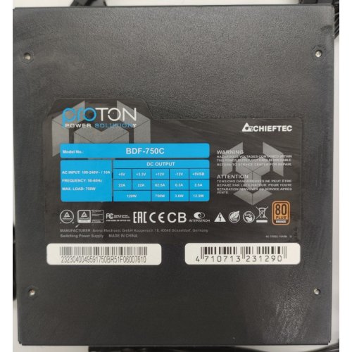 Блок питания CHIEFTEC Proton 750W (BDF-750C) (Восстановлено продавцом, 886430) купить в Украине: Киев, Днепр, Харьков, Одесса  | Проверка совместимости, низкая цена, отзывы, характеристики от TELEMART фото