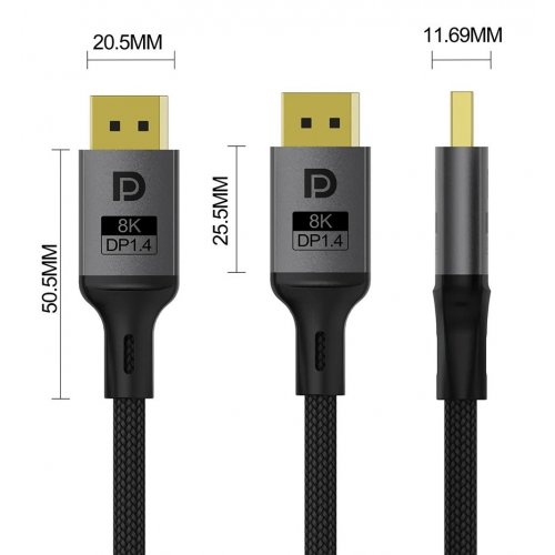 Уценка кабель ColorWay DisplayPort to DisplayPort V1.4 8K 3m (CW-CBDP094-BK) Black (Вскрытая упаковка, 886433) купить в Украине: Киев, Днепр, Харьков, Одесса  | Низкая цена, отзывы, характеристики от TELEMART фото
