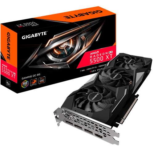 Відеокарта Gigabyte Radeon RX 5500 XT Gaming OC 8192MB (GV-R55XTGAMING OC-8GD) (Відновлено продавцем, 886548) купити в Україні: Київ, Львів, Хмельницький, Тернопіль, Івано-Франківськ | Перевірка сумісності, низька ціна, відгуки, характеристики від TELEMART фото