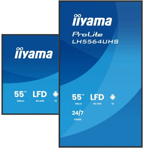Монитор Iiyama 55" ProLite LH5564UHS-B1AG Black купить в Украине: Киев, Днепр, Харьков, Одесса  | Низкая цена, отзывы, характеристики от TELEMART фото