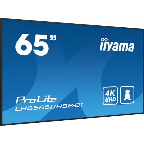 Монитор Iiyama 65" ProLite LH6565UHSB-B1 Black купить в Украине: Киев, Днепр, Харьков, Одесса  | Низкая цена, отзывы, характеристики от TELEMART фото