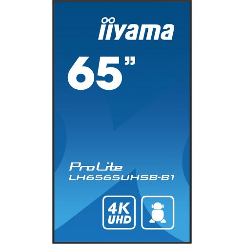 Монитор Iiyama 65" ProLite LH6565UHSB-B1 Black купить в Украине: Киев, Днепр, Харьков, Одесса  | Низкая цена, отзывы, характеристики от TELEMART фото