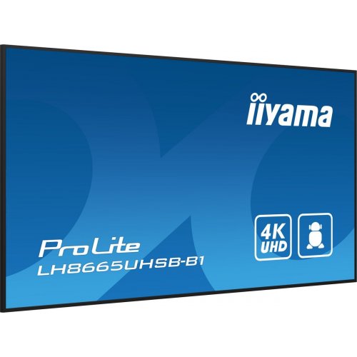 Монітор Iiyama 86" ProLite LH8665UHSB-B1 Black купити в Україні: Київ, Львів, Хмельницький, Тернопіль, Івано-Франківськ | Низька ціна, відгуки, характеристики від TELEMART фото