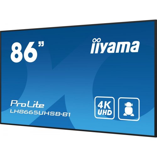 Монітор Iiyama 86" ProLite LH8665UHSB-B1 Black купити в Україні: Київ, Львів, Хмельницький, Тернопіль, Івано-Франківськ | Низька ціна, відгуки, характеристики від TELEMART фото