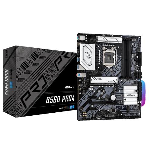 Материнская плата AsRock B560 Pro4 (s1200, Intel B560) (Восстановлено продавцом, 886713) купить в Украине: Киев, Днепр, Харьков, Одесса  | Проверка совместимости, низкая цена, отзывы, характеристики от TELEMART фото