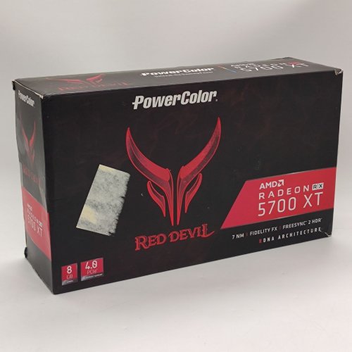 Видеокарта PowerColor Radeon RX 5700 XT Red Devil 8192MB (AXRX 5700XT 8GBD6-3DHE/OC) (Восстановлено продавцом, 886720) купить в Украине: Киев, Днепр, Харьков, Одесса  | Проверка совместимости, низкая цена, отзывы, характеристики от TELEMART фото