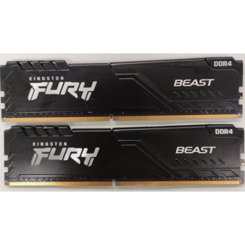 Озу Kingston DDR4 32GB (2x16GB) 3600Mhz FURY Beast Black (KF436C18BBK2/32) (Восстановлено продавцом, 886983) купить в Украине: Киев, Днепр, Харьков, Одесса  | Проверка совместимости, низкая цена, отзывы, характеристики от TELEMART фото