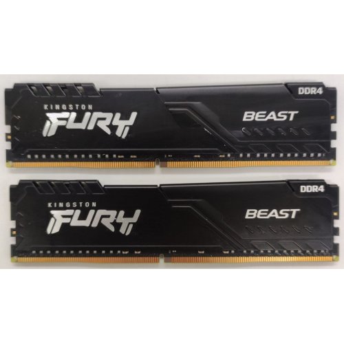 Озп Kingston DDR4 32GB (2x16GB) 3200Mhz FURY Beast Black (KF432C16BB1K2/32) (Відновлено продавцем, 886985) купити в Україні: Київ, Львів, Хмельницький, Тернопіль, Івано-Франківськ | Перевірка сумісності, низька ціна, відгуки, характеристики від TELEMART фото