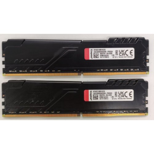 Озп Kingston DDR4 32GB (2x16GB) 3200Mhz FURY Beast Black (KF432C16BB1K2/32) (Відновлено продавцем, 886985) купити в Україні: Київ, Львів, Хмельницький, Тернопіль, Івано-Франківськ | Перевірка сумісності, низька ціна, відгуки, характеристики від TELEMART фото