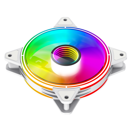 Уценка кулер для корпуса GAMEMAX 12Rainbow-Q Infinity (FN-12Rainbow-Q-Infinity WT) White (Вскрытая упаковка, 887093) купить в Украине: Киев, Днепр, Харьков, Одесса  | Проверка совместимости, низкая цена, отзывы, характеристики от TELEMART фото
