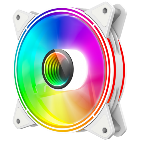 Уценка кулер для корпуса GAMEMAX 12Rainbow-Q Infinity (FN-12Rainbow-Q-Infinity WT) White (Вскрытая упаковка, 887094) купить в Украине: Киев, Днепр, Харьков, Одесса  | Проверка совместимости, низкая цена, отзывы, характеристики от TELEMART фото