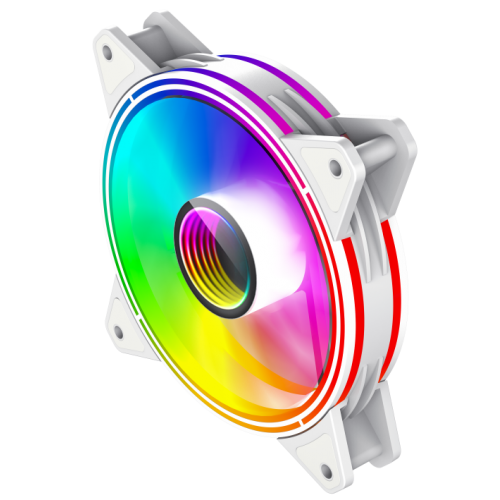 Уценка кулер для корпуса GAMEMAX 12Rainbow-Q Infinity (FN-12Rainbow-Q-Infinity WT) White (Вскрытая упаковка, 887095) купить в Украине: Киев, Днепр, Харьков, Одесса  | Проверка совместимости, низкая цена, отзывы, характеристики от TELEMART фото