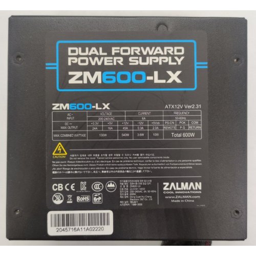 Блок питания Zalman LX 600W (ZM600-LX) (Восстановлено продавцом, 887236) купить в Украине: Киев, Днепр, Харьков, Одесса  | Проверка совместимости, низкая цена, отзывы, характеристики от TELEMART фото