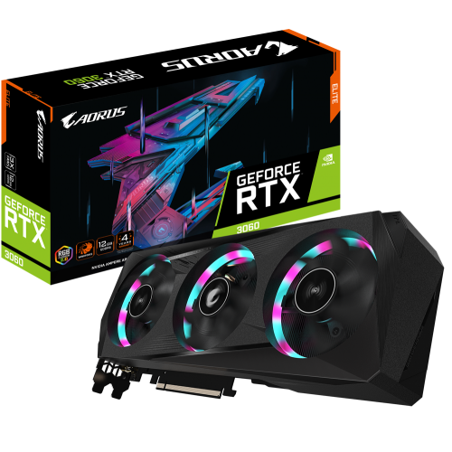 Видеокарта Gigabyte GeForce RTX 3060 AORUS ELITE 12288MB (GV-N3060AORUS E-12GD 2.0) (Восстановлено продавцом, 887250) купить в Украине: Киев, Днепр, Харьков, Одесса  | Проверка совместимости, низкая цена, отзывы, характеристики от TELEMART фото