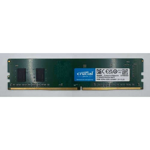 Озу Crucial DDR4 8GB 3200Mhz (CT8G4DFRA32A) (Восстановлено продавцом, 887621) купить в Украине: Киев, Днепр, Харьков, Одесса  | Проверка совместимости, низкая цена, отзывы, характеристики от TELEMART фото