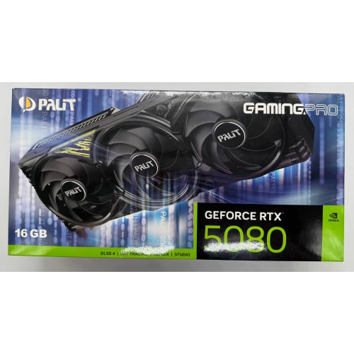 Відеокарта Palit GeForce RTX 5080 GamingPro 16384MB (NE75080019T2-GB2031A) (Відновлено продавцем, 887646) купити в Україні: Київ, Львів, Хмельницький, Тернопіль, Івано-Франківськ | Перевірка сумісності, низька ціна, відгуки, характеристики від TELEMART фото