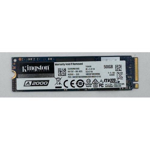 Ssd-диск Kingston A2000 3D NAND 500GB M.2 (2280 PCI-E) NVMe x4 (SA2000M8/500G) (Восстановлено продавцом, 887651) купить в Украине: Киев, Днепр, Харьков, Одесса  | Проверка совместимости, низкая цена, отзывы, характеристики от TELEMART фото
