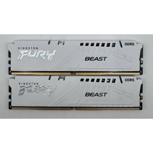 Озп Kingston DDR5 64GB (2x32GB) 5600Mhz FURY Beast White (KF556C36BWEK2-64) (Відновлено продавцем, 887691) купити в Україні: Київ, Львів, Хмельницький, Тернопіль, Івано-Франківськ | Перевірка сумісності, низька ціна, відгуки, характеристики від TELEMART фото