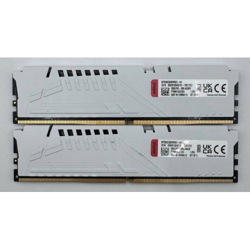 Озп Kingston DDR5 64GB (2x32GB) 5600Mhz FURY Beast White (KF556C36BWEK2-64) (Відновлено продавцем, 887691) купити в Україні: Київ, Львів, Хмельницький, Тернопіль, Івано-Франківськ | Перевірка сумісності, низька ціна, відгуки, характеристики від TELEMART фото