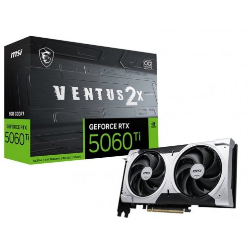 Уцінка відеокарта MSI GeForce RTX 5060 Ti VENTUS 2X OC PLUS 8192MB (RTX 5060 Ti 8G VENTUS 2X OC PLUS) (Розкрита упаковка, 887717) купити в Україні: Київ, Львів, Хмельницький, Тернопіль, Івано-Франківськ | Перевірка сумісності, низька ціна, відгуки, характеристики від TELEMART фото