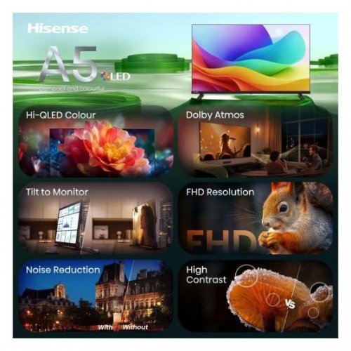 Телевізор Hisense 32" 32A5S Black купити в Україні: Київ, Львів, Хмельницький, Тернопіль, Івано-Франківськ | Низька ціна, відгуки, характеристики від TELEMART фото