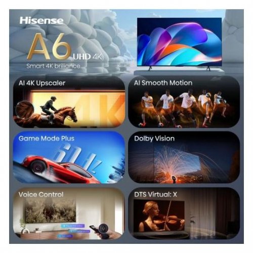 Телевізор Hisense 50" 50A6S Black купити в Україні: Київ, Львів, Хмельницький, Тернопіль, Івано-Франківськ | Низька ціна, відгуки, характеристики від TELEMART фото