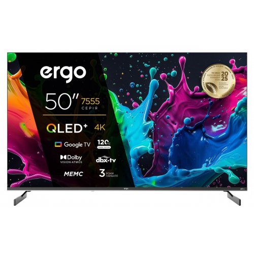 Телевізор ERGO 50" 50JUQ7555 Black купити в Україні: Київ, Львів, Хмельницький, Тернопіль, Івано-Франківськ | Низька ціна, відгуки, характеристики від TELEMART фото