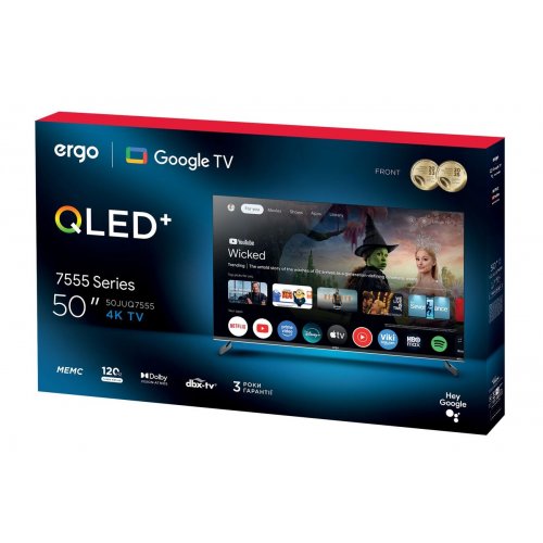 Телевізор ERGO 50" 50JUQ7555 Black купити в Україні: Київ, Львів, Хмельницький, Тернопіль, Івано-Франківськ | Низька ціна, відгуки, характеристики від TELEMART фото