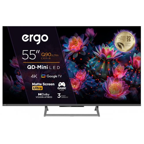 Телевізор ERGO 55" 55MQ90 Ultra Grey купити в Україні: Київ, Львів, Хмельницький, Тернопіль, Івано-Франківськ | Низька ціна, відгуки, характеристики від TELEMART фото