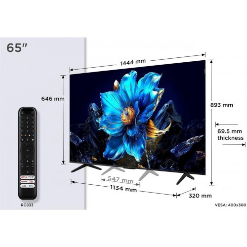 Телевізор TCL 65" 65P71K Black купити в Україні: Київ, Львів, Хмельницький, Тернопіль, Івано-Франківськ | Низька ціна, відгуки, характеристики від TELEMART фото