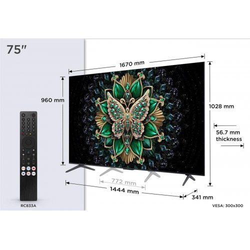 Телевізор TCL 75" 75C61KS Black купити в Україні: Київ, Львів, Хмельницький, Тернопіль, Івано-Франківськ | Низька ціна, відгуки, характеристики від TELEMART фото