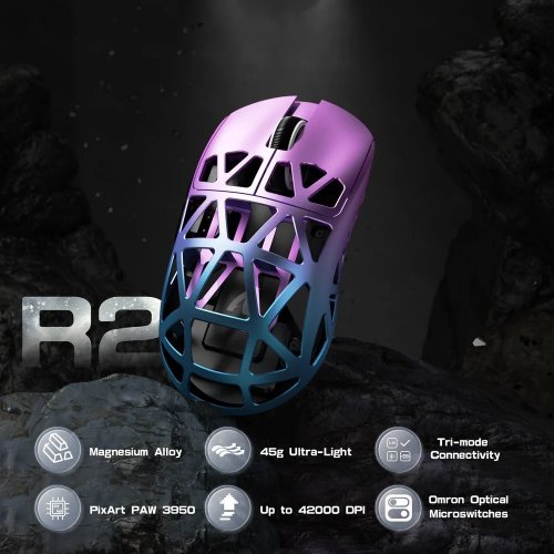 Уценка мышка Attack Shark R2 Magnesium Alloy 8K (AS-6972792470375-PB) Purple/Blue (Вскрытая упаковка, 887998) купить в Украине: Киев, Днепр, Харьков, Одесса  | Низкая цена, отзывы, характеристики от TELEMART фото