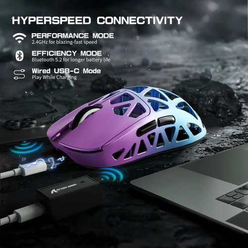 Уценка мышка Attack Shark R2 Magnesium Alloy 8K (AS-6972792470375-PB) Purple/Blue (Вскрытая упаковка, 887998) купить в Украине: Киев, Днепр, Харьков, Одесса  | Низкая цена, отзывы, характеристики от TELEMART фото