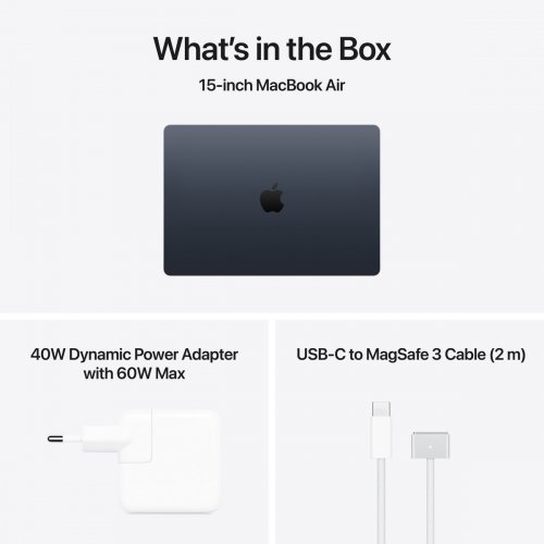 Уценка ноутбук Apple MacBook Air 15" M5 16/512GB 2026 (MDVH4UA/A) Midnight (Витринный образец, 888015) купить в Украине: Киев, Днепр, Харьков, Одесса  | Низкая цена, отзывы, характеристики от TELEMART фото