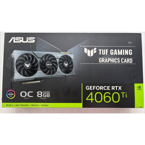 Відеокарта Asus TUF GeForce RTX 4060 Ti Gaming OC 8192MB (TUF-RTX4060TI-O8G-GAMING) (Відновлено продавцем, 888028) купити в Україні: Київ, Львів, Хмельницький, Тернопіль, Івано-Франківськ | Перевірка сумісності, низька ціна, відгуки, характеристики від TELEMART фото
