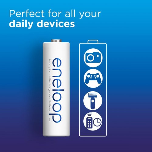 Аккумулятор Panasonic Eneloop AA 2000 mAh NI-MH 4 шт. (BK-3MCDE/4CP) купить в Украине: Киев, Днепр, Харьков, Одесса  | Низкая цена, отзывы, характеристики от TELEMART фото