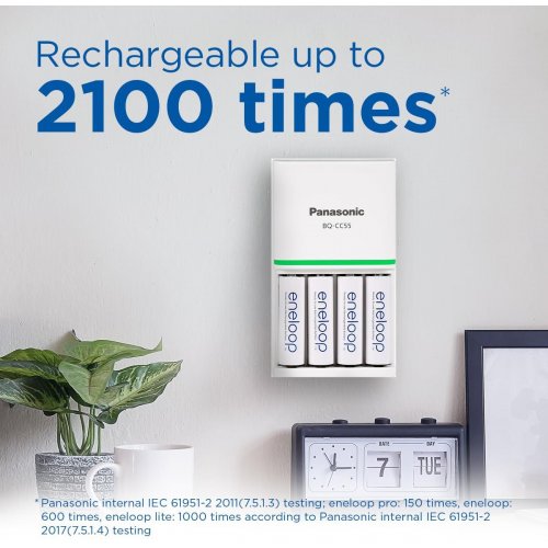 Аккумулятор Panasonic Eneloop AA 2000 mAh NI-MH 4 шт. (BK-3MCDE/4CP) купить в Украине: Киев, Днепр, Харьков, Одесса  | Низкая цена, отзывы, характеристики от TELEMART фото