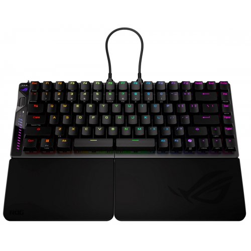 Уцінка клавіатура Asus ROG Falcata Split RGB ROG HFX V2 Magnetic Switch (90MP043H-BKUA20) Black (Розкрита упаковка, 888087) купити в Україні: Київ, Львів, Хмельницький, Тернопіль, Івано-Франківськ | Низька ціна, відгуки, характеристики від TELEMART фото