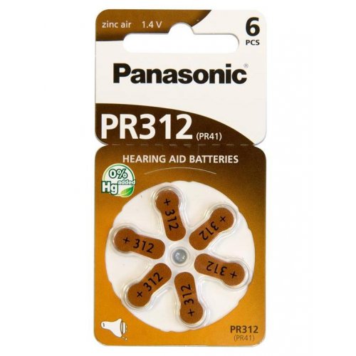 Батарейки Panasonic PR312 Zinc Air 6 шт. (PR-312/6LB) купити в Україні: Київ, Львів, Хмельницький, Тернопіль, Івано-Франківськ | Низька ціна, відгуки, характеристики від TELEMART фото
