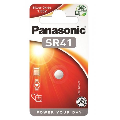 Батарейка Panasonic SR41 Silver Oxide 1 шт. (SR-41EL/1B) купити в Україні: Київ, Львів, Хмельницький, Тернопіль, Івано-Франківськ | Низька ціна, відгуки, характеристики від TELEMART фото