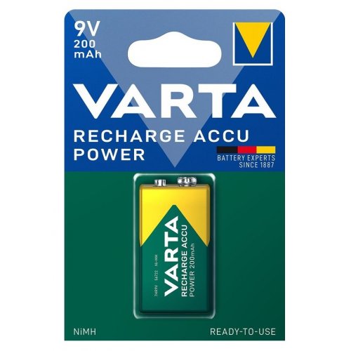 Аккумулятор Varta Power 6F22 200 mAh NI-MH 1 шт. (56722101401) купить в Украине: Киев, Днепр, Харьков, Одесса  | Низкая цена, отзывы, характеристики от TELEMART фото