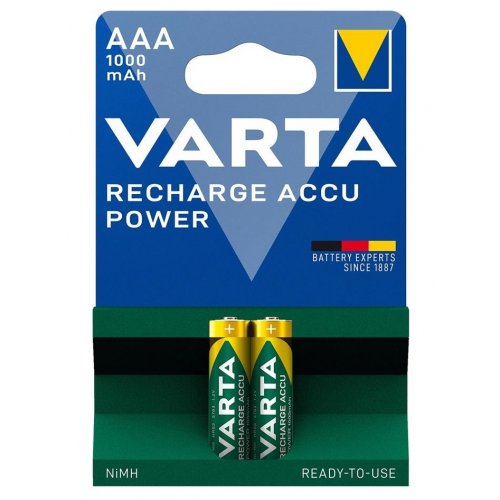 Аккумулятор Varta Power AAA 1000 mAh NI-MH 2 шт. (5703301402) купить в Украине: Киев, Днепр, Харьков, Одесса  | Низкая цена, отзывы, характеристики от TELEMART фото