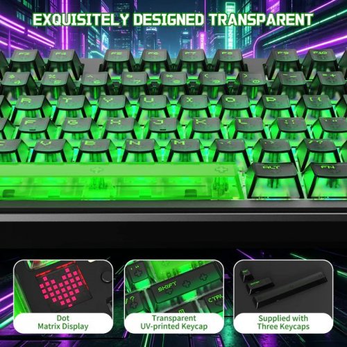 Клавіатура Attack Shark X87 Ultra RGB Meg Shark Switches Wireless (AS-6979033730229-SJ) Shadow Jade купити в Україні: Київ, Львів, Хмельницький, Тернопіль, Івано-Франківськ | Низька ціна, відгуки, характеристики від TELEMART фото