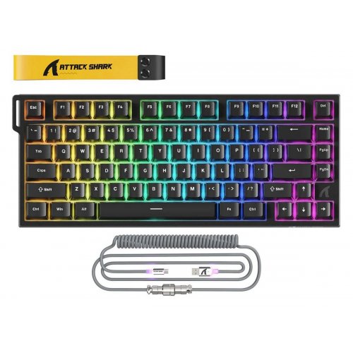 Клавіатура Attack Shark R82 RGB HE Magnetic Switches (AS-6972792472003-B-UA) Black купити в Україні: Київ, Львів, Хмельницький, Тернопіль, Івано-Франківськ | Низька ціна, відгуки, характеристики від TELEMART фото