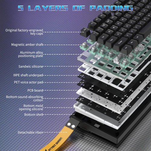 Клавіатура Attack Shark R82 RGB HE Magnetic Switches (AS-6972792472003-B-UA) Black купити в Україні: Київ, Львів, Хмельницький, Тернопіль, Івано-Франківськ | Низька ціна, відгуки, характеристики від TELEMART фото