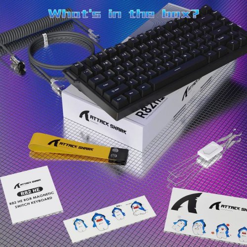 Клавіатура Attack Shark R82 RGB HE Magnetic Switches (AS-6972792472003-B-UA) Black купити в Україні: Київ, Львів, Хмельницький, Тернопіль, Івано-Франківськ | Низька ціна, відгуки, характеристики від TELEMART фото
