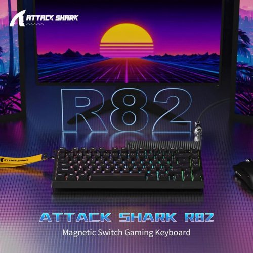 Клавіатура Attack Shark R82 RGB HE Magnetic Switches (AS-6979033730212-MN) Moon Night купити в Україні: Київ, Львів, Хмельницький, Тернопіль, Івано-Франківськ | Низька ціна, відгуки, характеристики від TELEMART фото