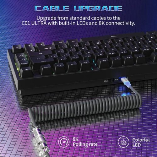 Клавіатура Attack Shark R82 RGB HE Magnetic Switches (AS-6979033730212-MN) Moon Night купити в Україні: Київ, Львів, Хмельницький, Тернопіль, Івано-Франківськ | Низька ціна, відгуки, характеристики від TELEMART фото