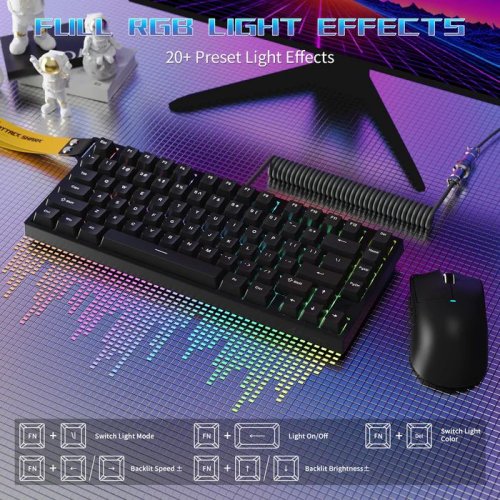 Клавіатура Attack Shark R82 RGB HE Magnetic Switches (AS-6979033730212-MN) Moon Night купити в Україні: Київ, Львів, Хмельницький, Тернопіль, Івано-Франківськ | Низька ціна, відгуки, характеристики від TELEMART фото